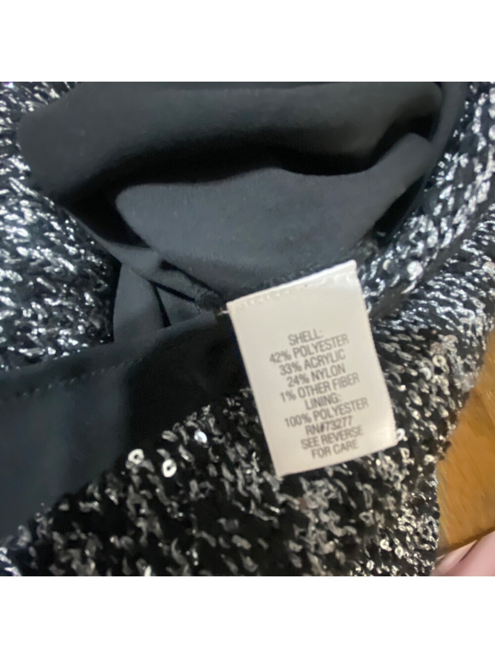 Apt.9 Women's Knitted Long Sleeve Slanted hemline Black Dark Gray Top Size Large - Picture 5 of 5